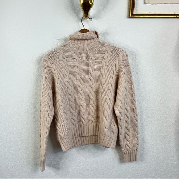 Hackett London Cable Knit Wool And Cashmere Blend Rollneck Sweater - Picture 5 of 6